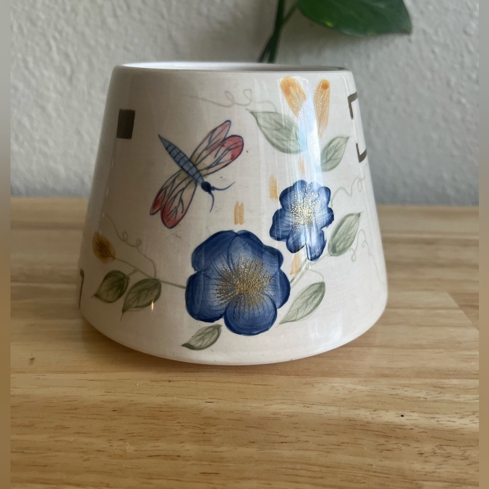 Home Interiors Floral with Dragonfly Yankee Candle Shade / Chimney